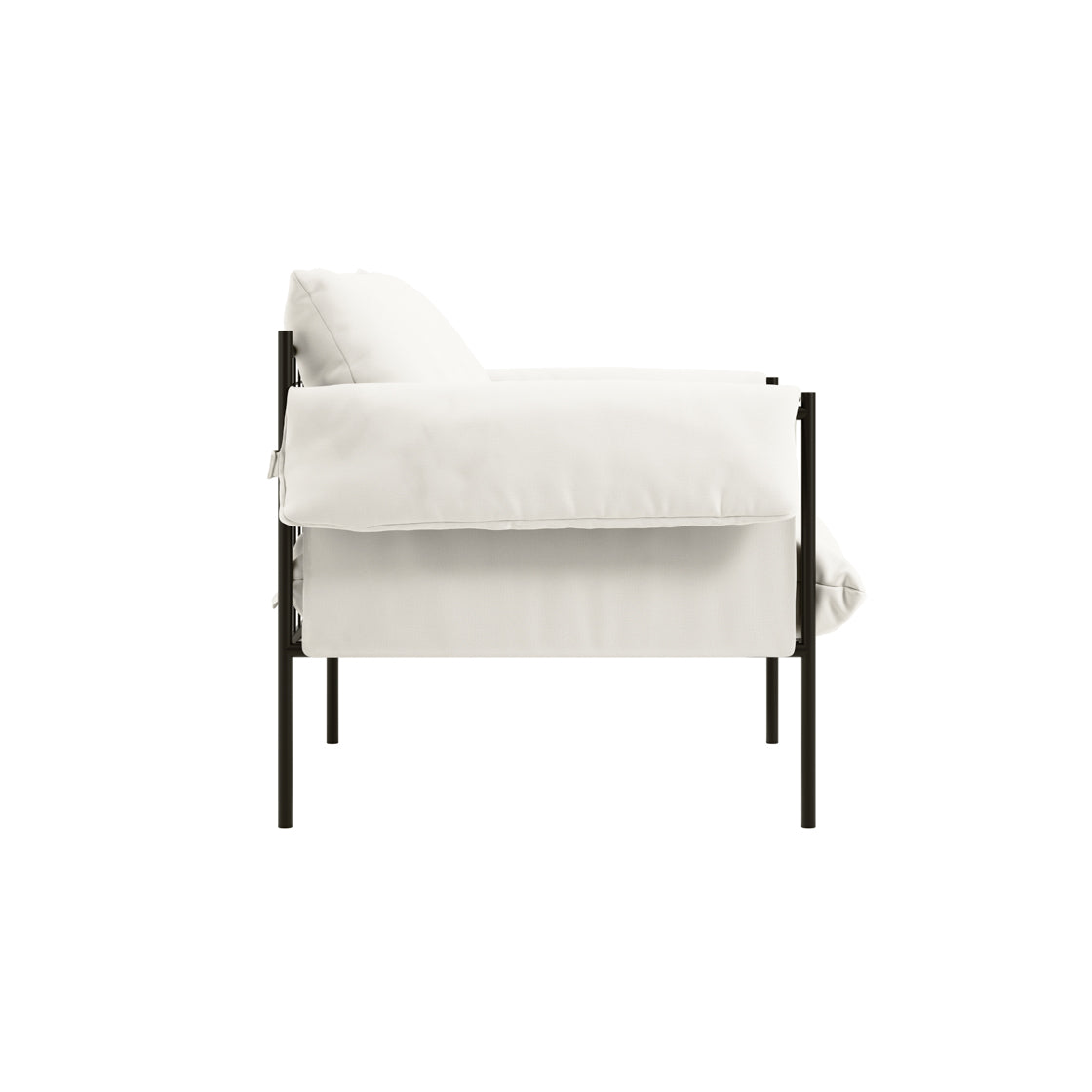Wardour White Weave & Black Accent Armchair